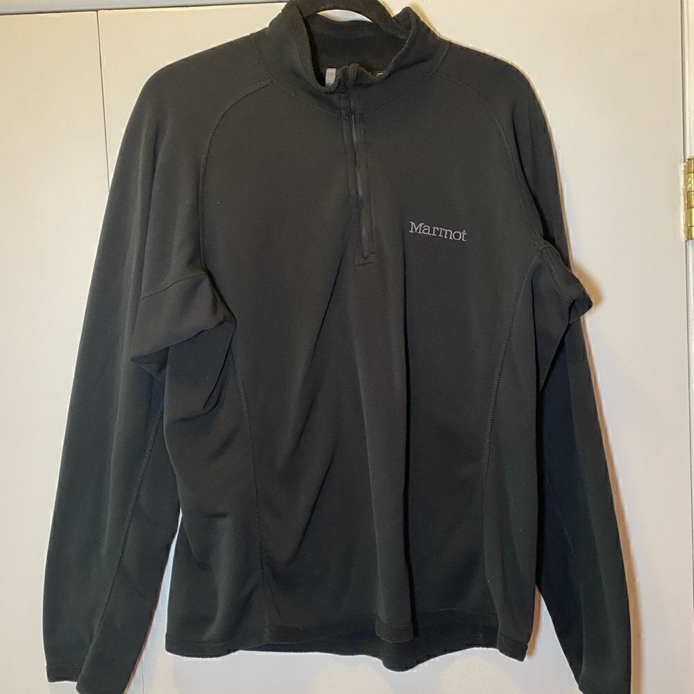 MARMOT Polartec Long Sleeve Quarter Zip Pullover Black Men’s Size Large